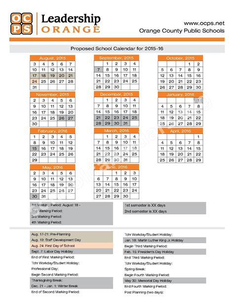 orange county public schools schedule|orange county school calendar 2023 2024.